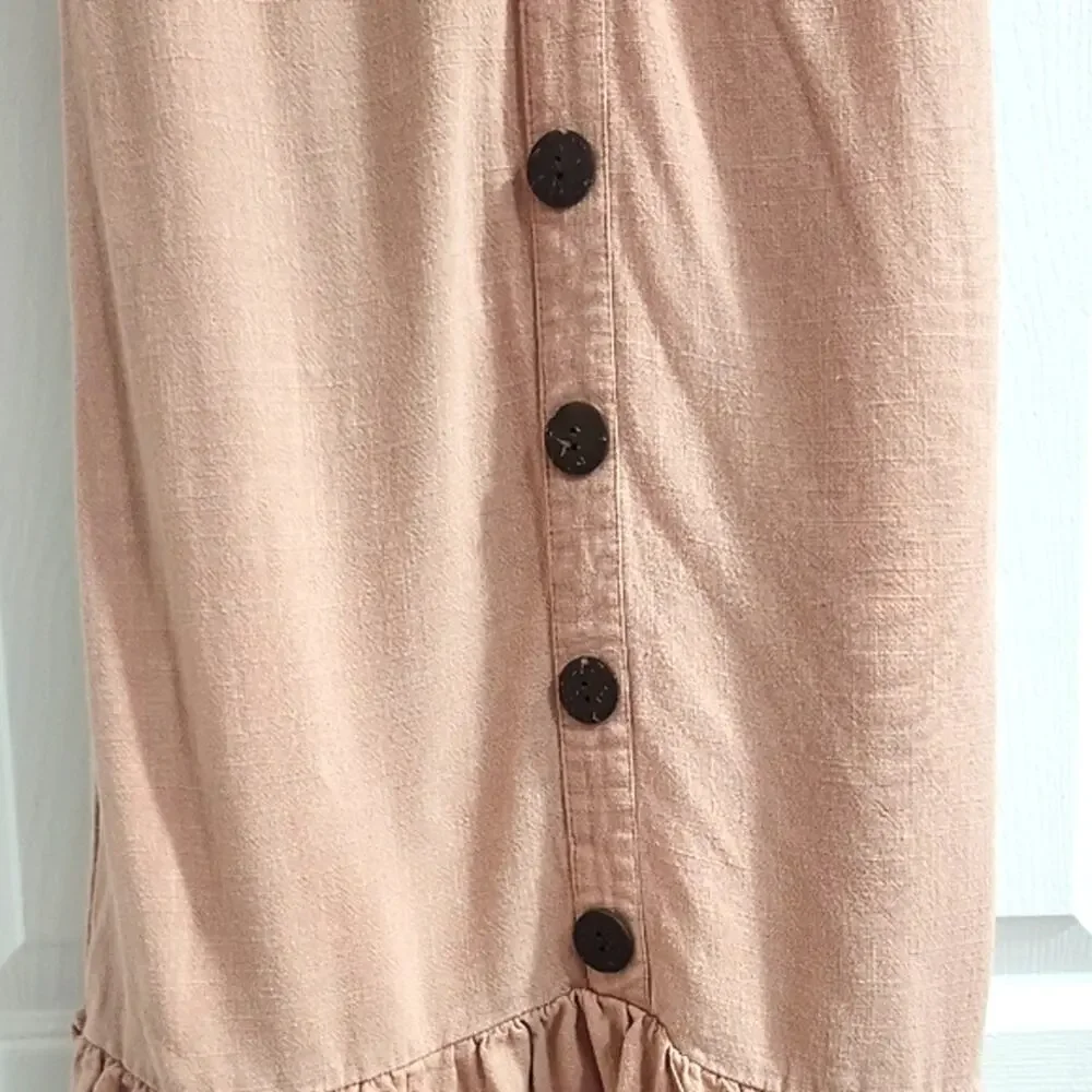 Monteau Sleeveless Ruffle Hem Dress in - Peach Color